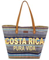 Bolsa de Playa Rayas tonos Azules con Letras Doradas