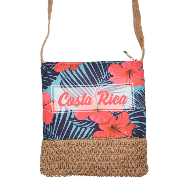 Bolsa de Cuello Flores Rojas con Yute