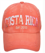 Cargar imagen en el visor de la galería, Gorra Naranja Visera Floreada
