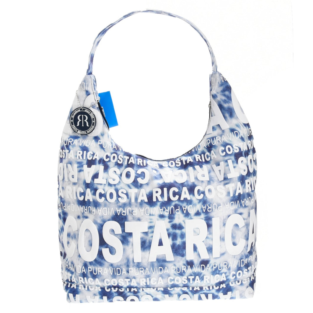 Bolsa City Azul Letras Blancas