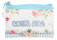 Load image into Gallery viewer, Monedero Cuadrado Flores Tropicales Turquesa
