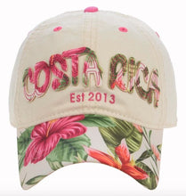 Load image into Gallery viewer, Gorra Mujer Beige Flores Tropicales
