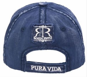 Gorra Mujer Azul Bordada